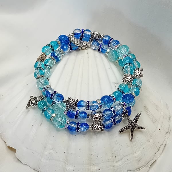 Ocean Colours Cracked Glass Bracelet