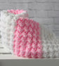 Crochet baby blanket, pink and white blanket, gift for Christening, baby shower - Image 1