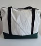 Large Upcycled Sailcloth Travel Bag – Zipped Weekender and Carryall Tote - Image 6
