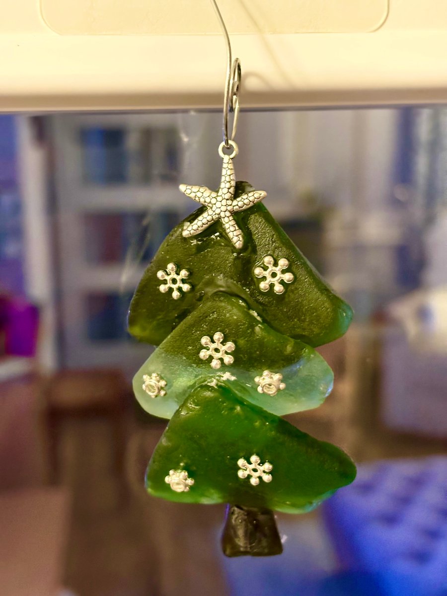 Handcrafted Sea glass Christmas Tree Ornamant