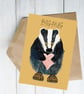 Badger cute blank card, thank you, get well, all occassions - Image 1