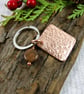 Keyring, Hammered Copper with Engraved Message and Jasper Gemstone - Image 2