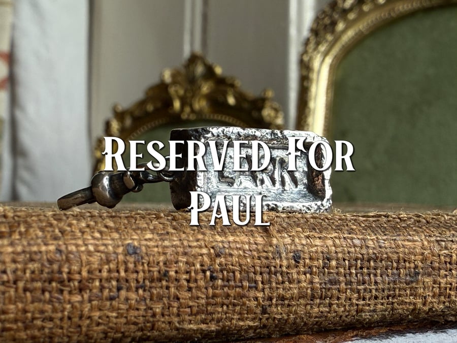 RESERVED Sterling Silver Victorian "LARK"  Brick Clip On Pendant Charm 