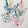 Painted Wooden Bird Hanging Decoration 'Love'