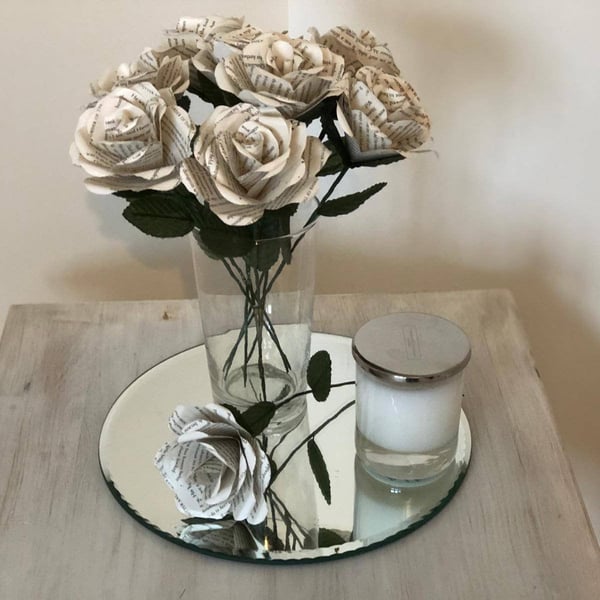 Personalised First Anniversary Gift, Paper Rose With Your Message Or Song Lyric,