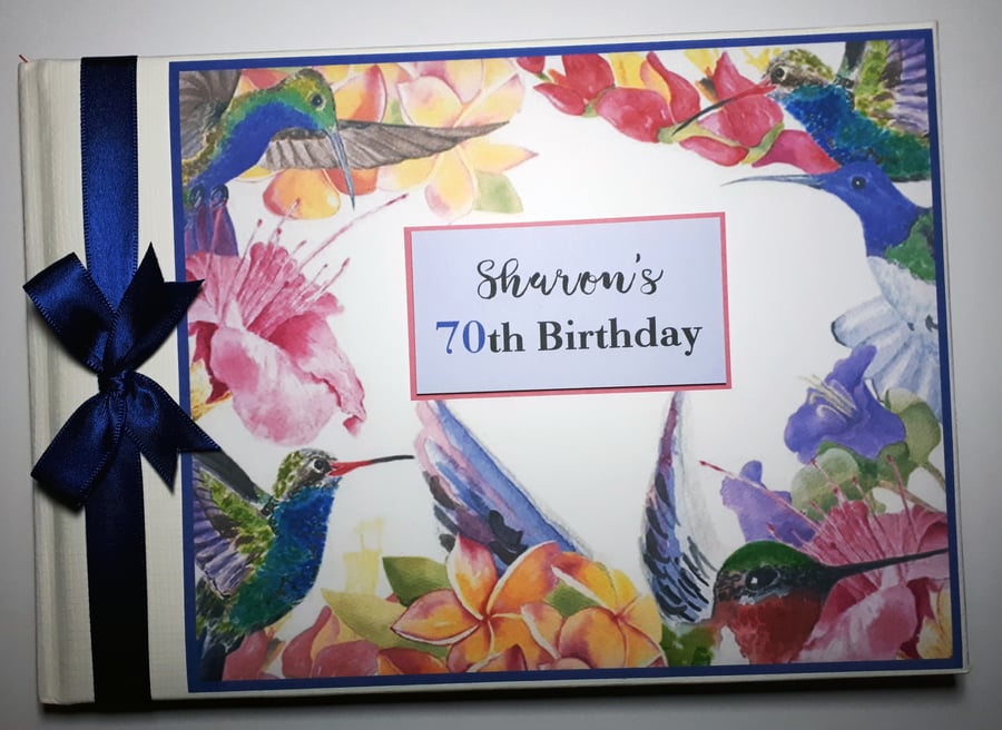 Humming birds birthday guest book, anniversary guest book, gift
