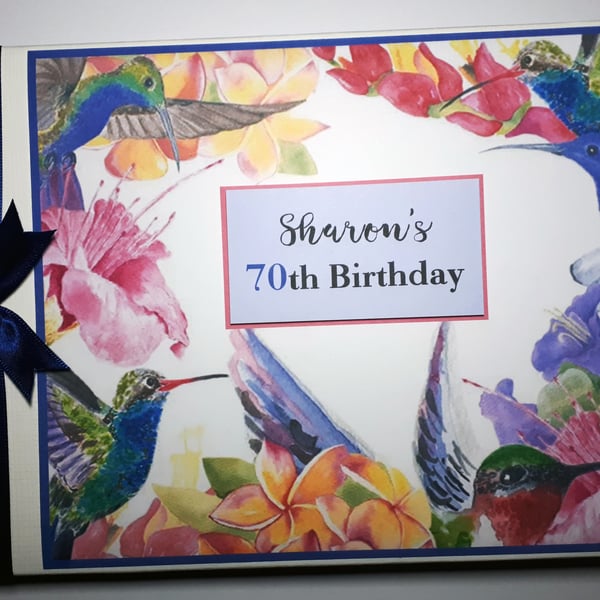 Humming birds birthday guest book, anniversary guest book, gift