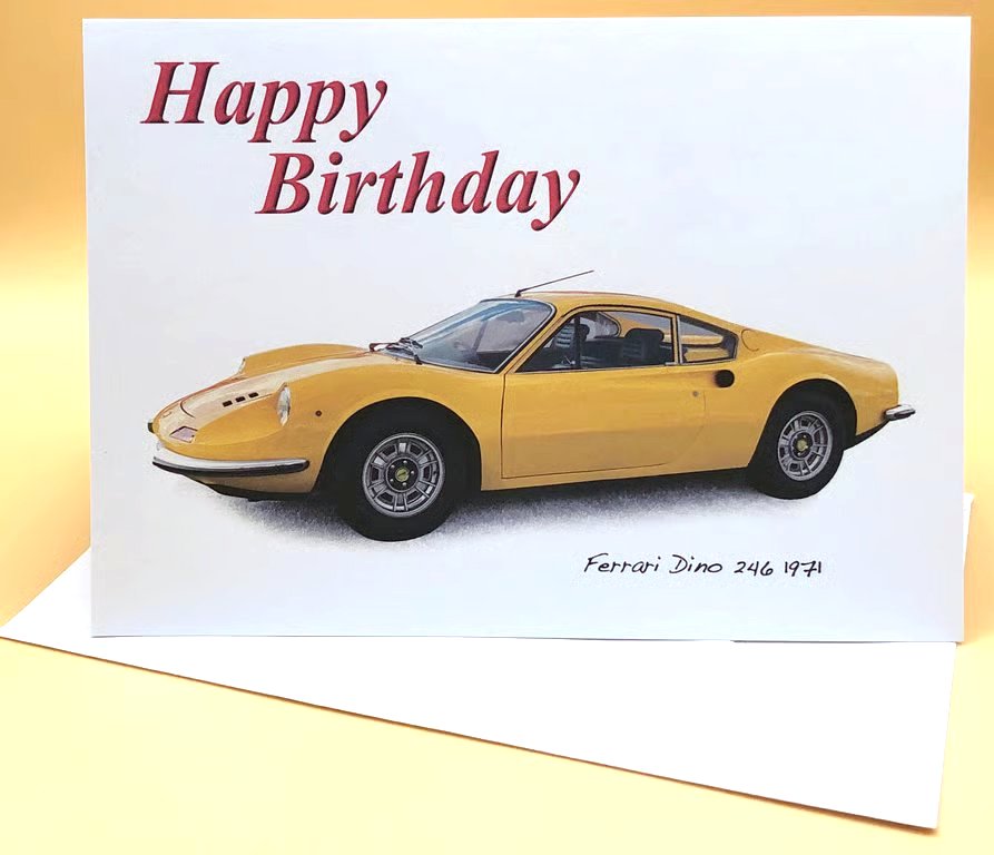 Ferrari 246 Dino 1971- Birthday, Anniversary, Retirement or Plain Card