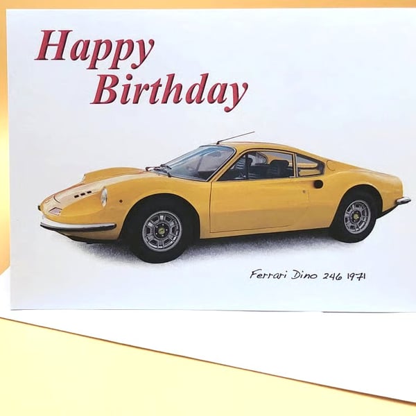 Ferrari 246 Dino 1971- Birthday, Anniversary, Retirement or Plain Card