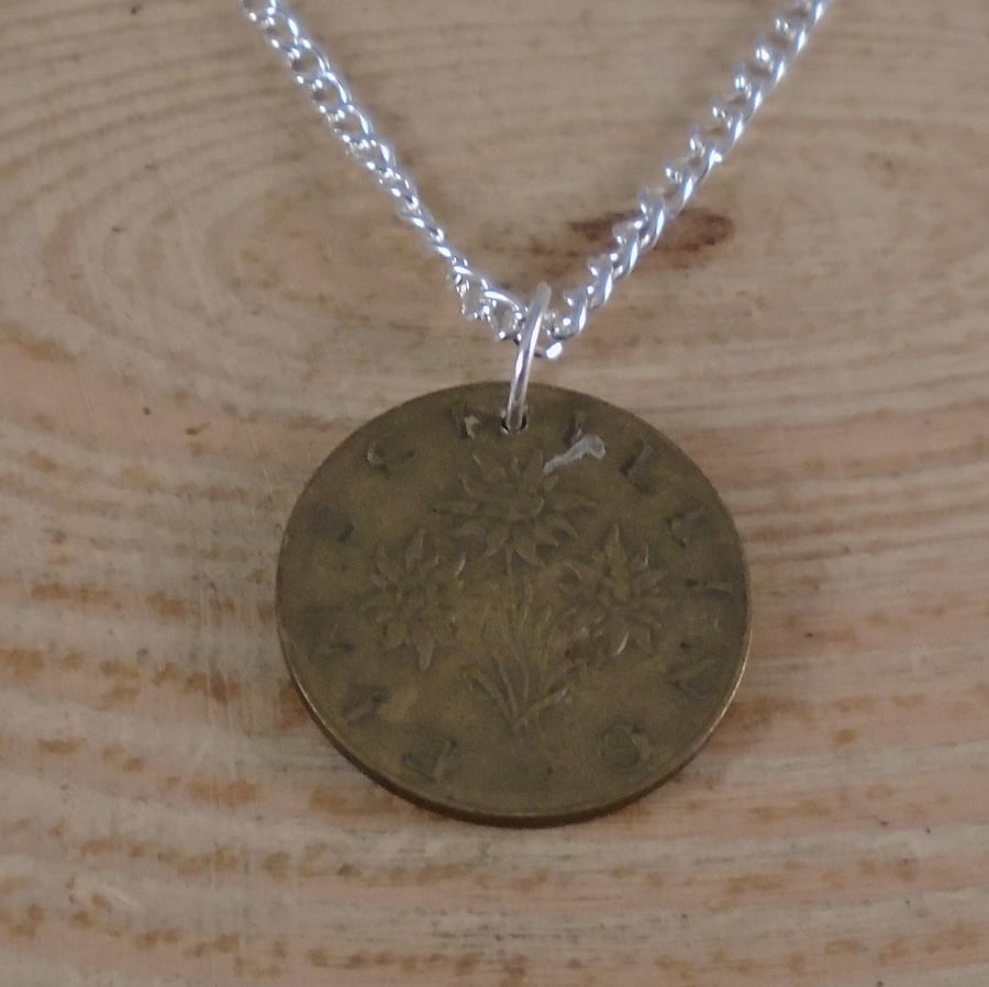 Upcycled Schilling Coin Necklace SPN091907