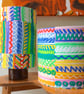 Fun Abstract Bright Scribble Multicolour Yellow 80s vintage fabric Lampshade - Image 5