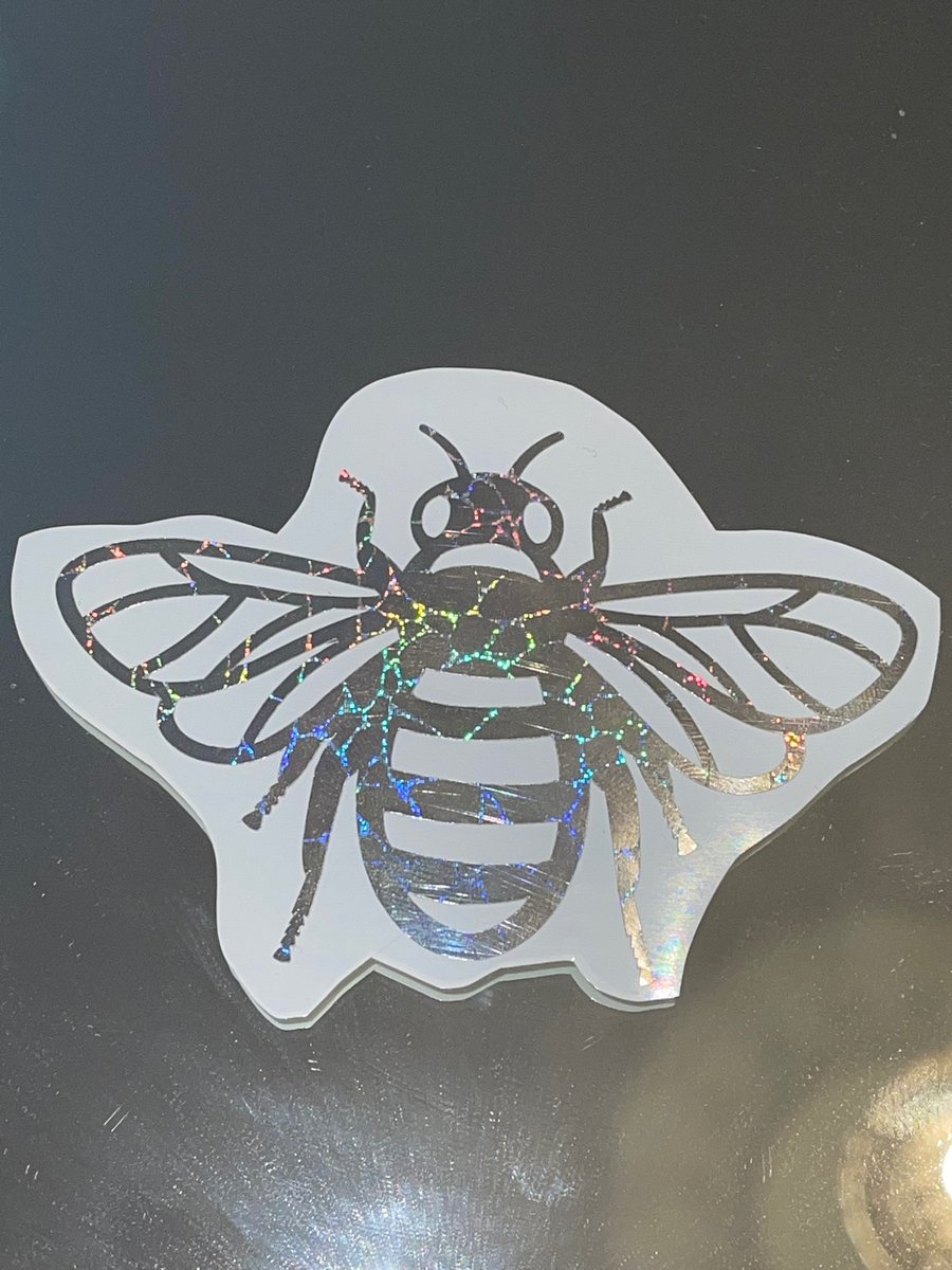 Holographic Crackle Bee Decal