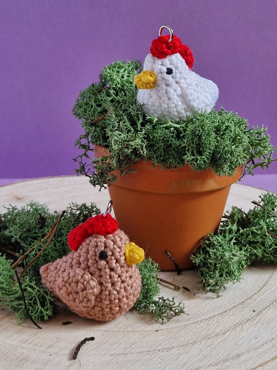 Chicken gift, Necklace gift, White chicken, Brown chicken