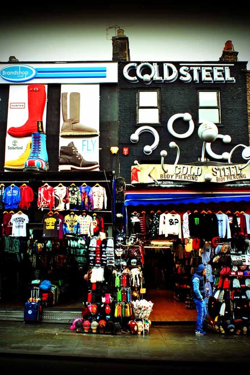 Camden High Street Colourful Shop Fronts London Photograph Print