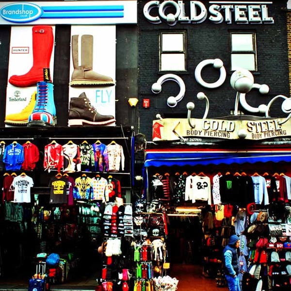 Camden High Street Colourful Shop Fronts London Photograph Print