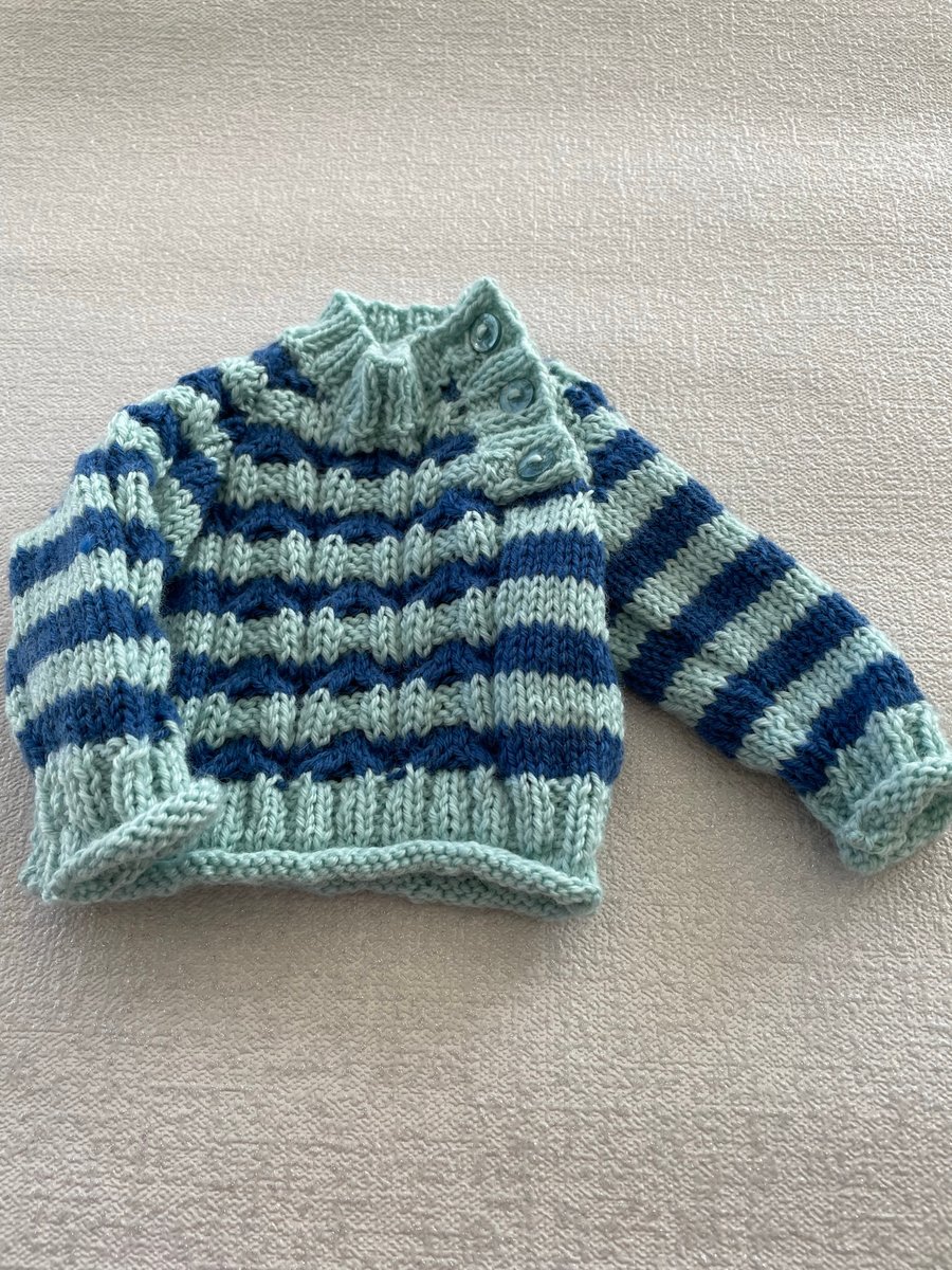 Blue and Aqua striped jumper