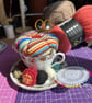 Vintage Teacup Pin Cushion and Sewing Set