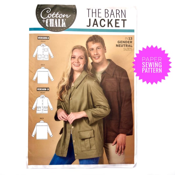 Paper Sewing Pattern, Barn Jacket sewing pattern, New and Unopened (Code 002J)