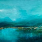 Abstract landscape framed painting