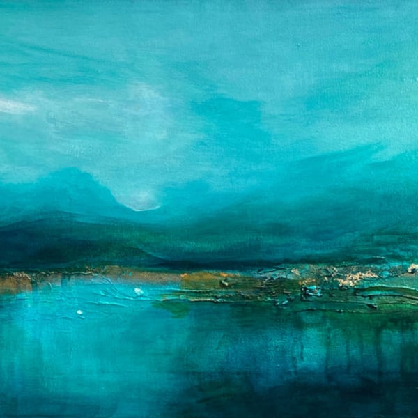 Abstract landscape framed painting
