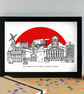 Nottingham Skyline Print - with Nottingham Forest's City Ground - Image 2