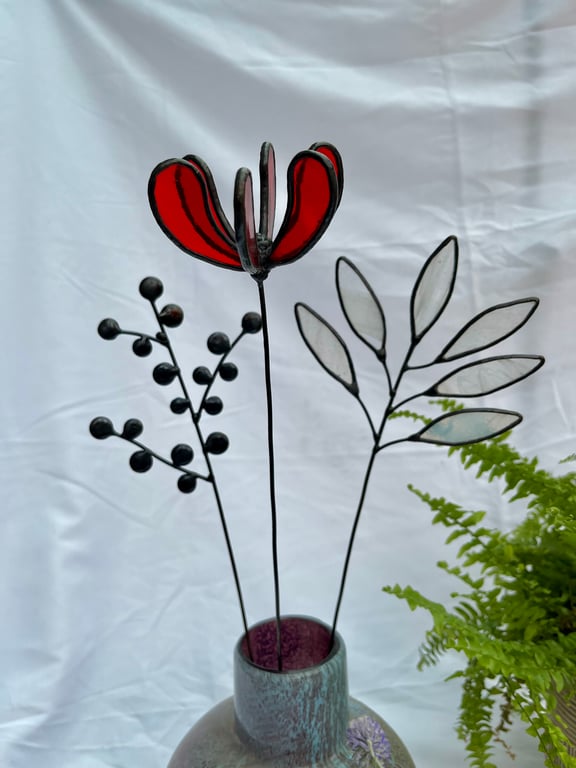 Stained Glass Flower - Handmade 3D Honeysuckle