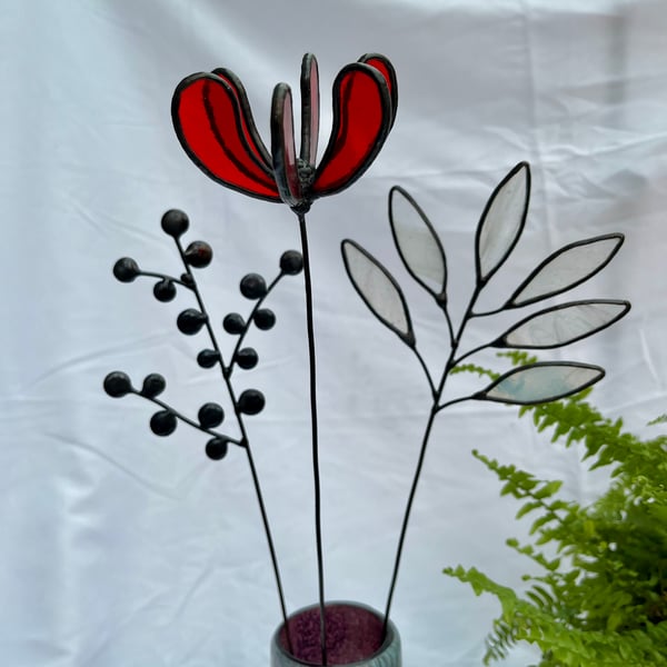 Stained Glass Flower - Handmade 3D Honeysuckle