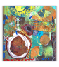 Small abstract textile art - nature study - mounted & ready to frame - Image 1