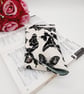 Cream and black butterfly fabric glasses case . - Image 3
