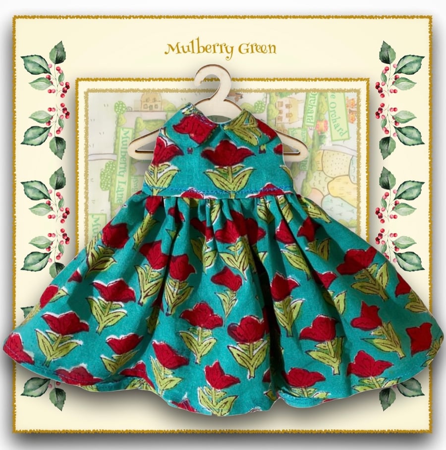 Turquoise and Red Dress