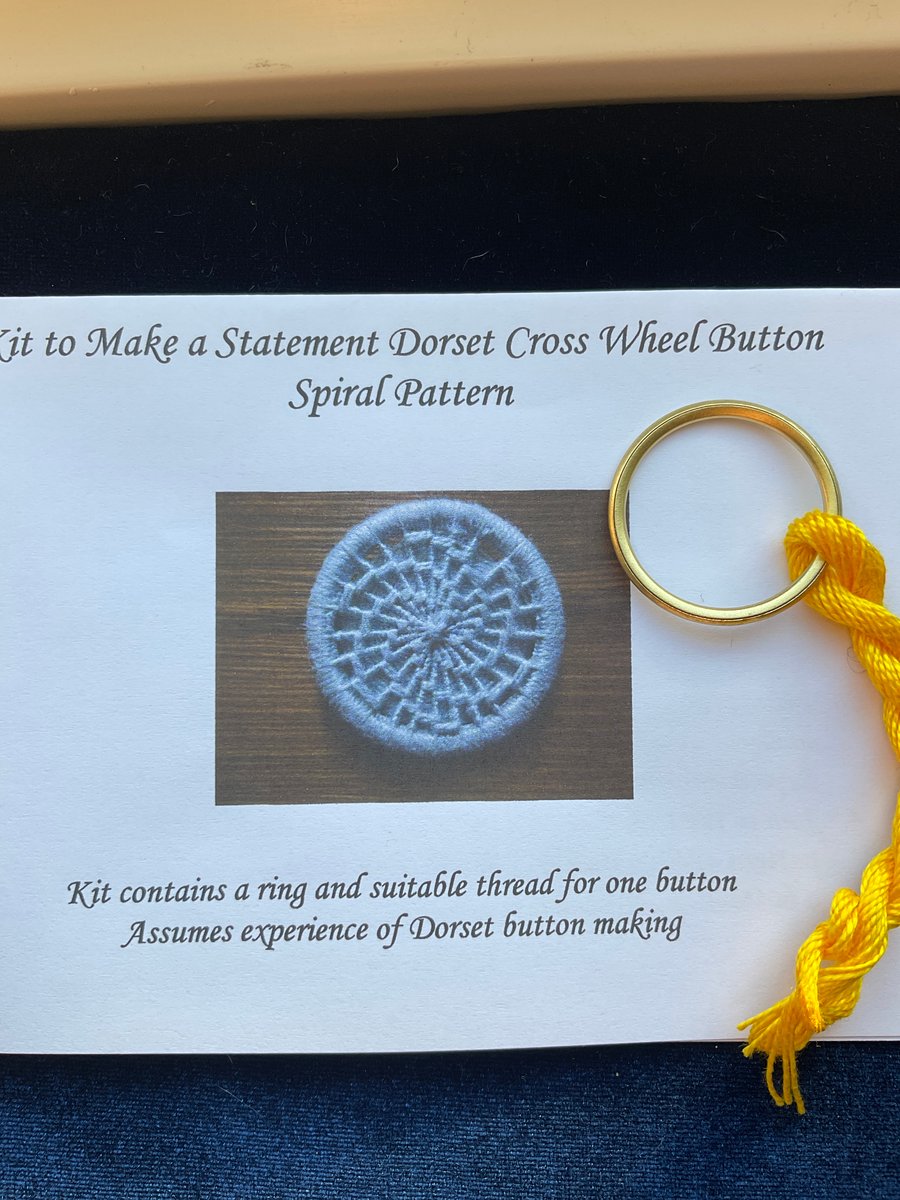 Kit to Make a Statement Dorset Button, Spiral Design, Yellow