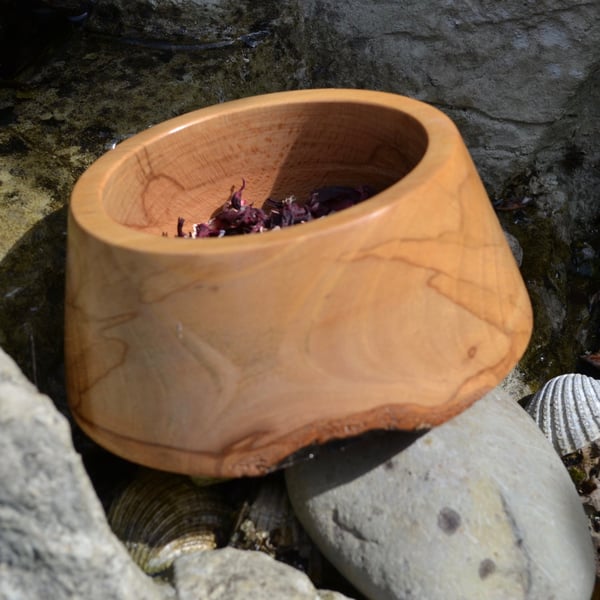Artistic Ash Tapered Turned Bowl.
