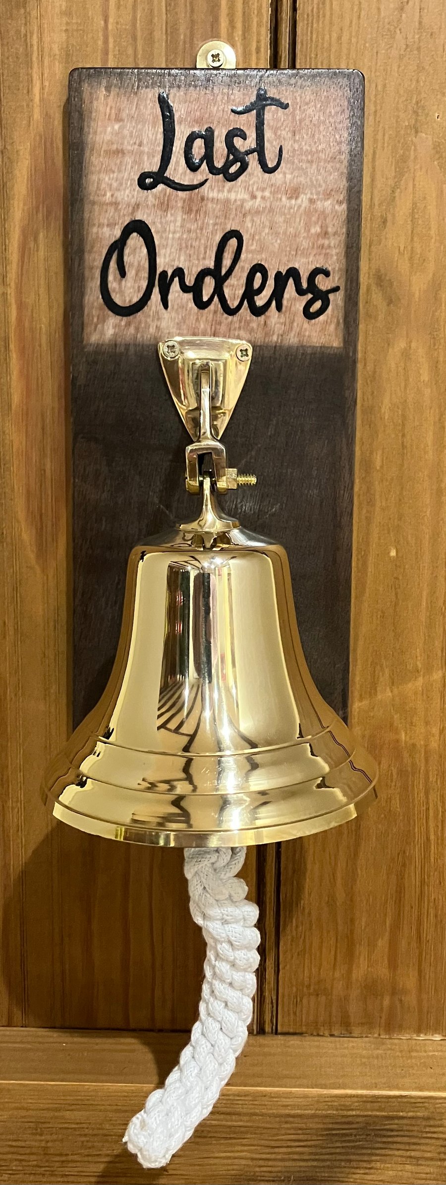 last orders bell, solid brass bell, hand painted