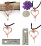 Copper Heart Pendant Necklace with Crystal Beads - Image 4