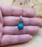 Small minimalist Turquoise pendant. December birthstone necklace - Image 3