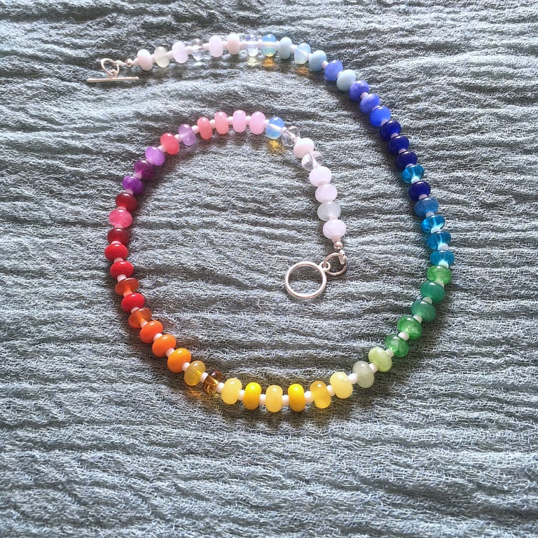 Rainbow rondelle necklace