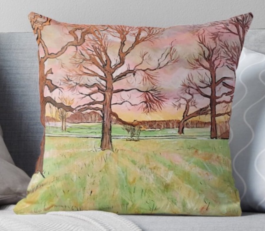 Throw Cushion Featuring The Painting ‘Sweet Harmony At Sunset’