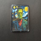 Frankenstein's Starry Night Fridge Magnet – Gothic Horror Acrylic Decor