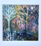 The Ghost Tree, mounted original mixed media painting