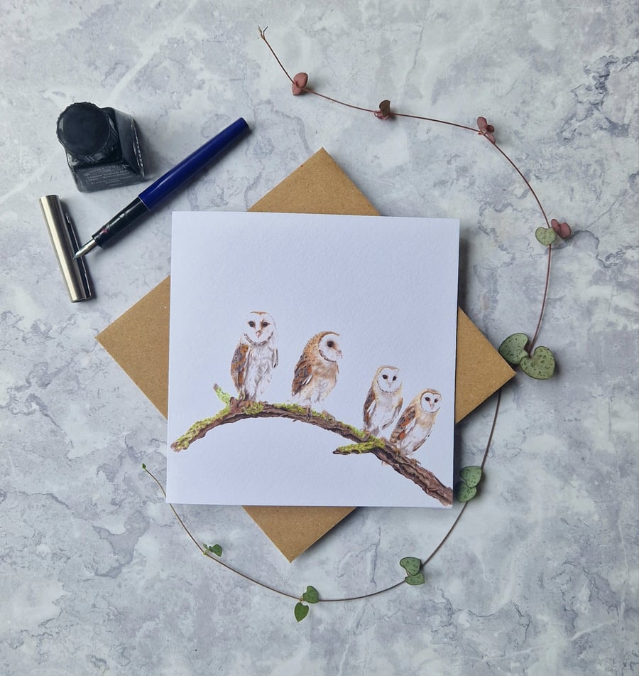 Barn Owl Greetings Card