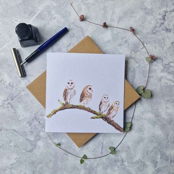 Barn Owl Greetings Card