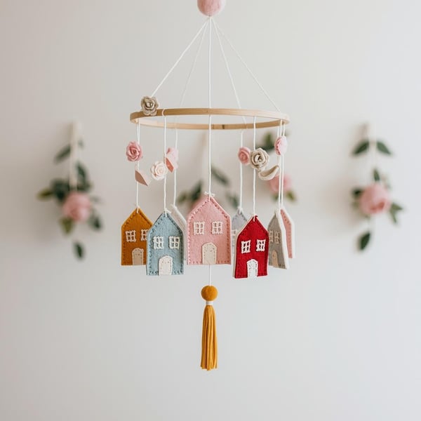 Baby Girl Craft Kit -  Colourful Cot Mobile 