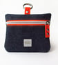 Special Edition Waterproof Dog Treat Bag Pouch in Navy Denim and Orange - Image 2