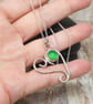 Sterling Silver 925 Unique Heart Pendant With Green Agate - Image 6