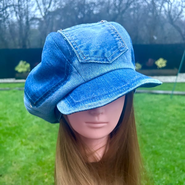 Women’s denim Baker boy cap