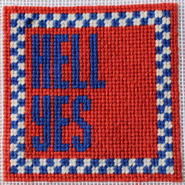 HELL YES Needlepoint Pattern – Digital Tapestry Chart PDF