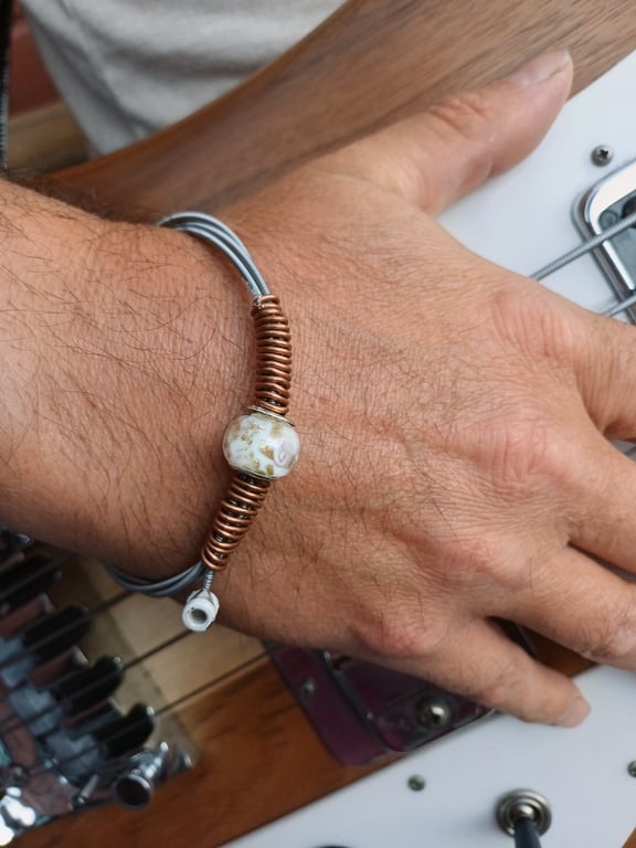 Up-Cycled and Re-Purposed Guitar String Bangle. Groovy !