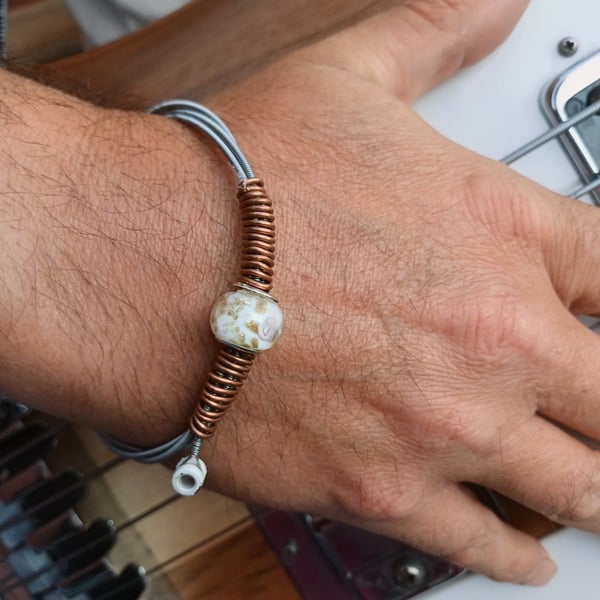 Up-Cycled and Re-Purposed Guitar String Bangle. Groovy !