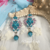 Pretty delicate beaded lacy earrings, elegant, classy, stylish, fashionable