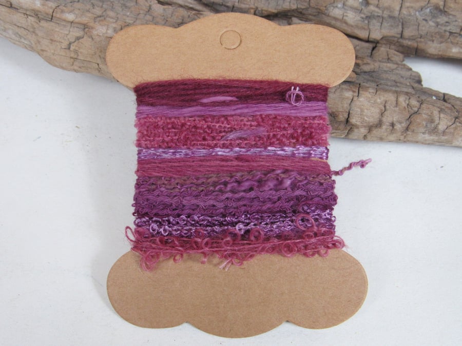 Small Dark Cochineal Pink Purple Natural Dye Textured Thread Pack